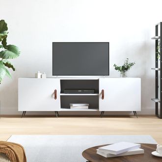 Berkfield Home TV Cabinet White 150x30x50 cm Engineered Wood | Size: 150 x 30 x 50 cm