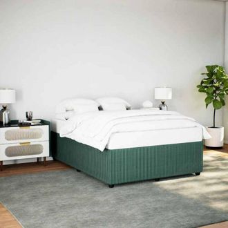 vidaXL Vidaxl - Estructura Cama Sin Colch&oacute;n Terciopelo Verde Oscuro 160x200 Cm
