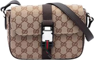 Gucci Pre-owned Canvas gucci-bags - Dames - Vintage Schoudertas - Bruin - ONE Size - Vintage