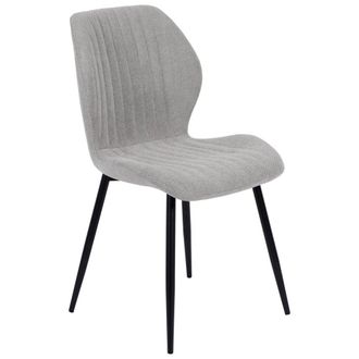 Dimo Dimo Sedia Jole In Tessuto Grigio Con Gambe In Metallo Nero - Sedia Design Moderna