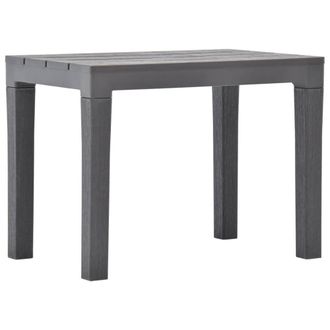 Berkfield Home Garden Table with 2 Benches Plastic Brown in Taupe