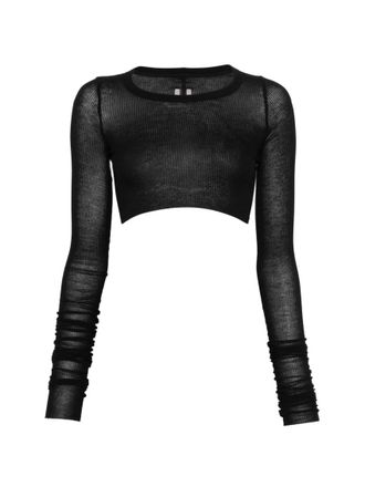 Rick Owens Black Knitted Round Neck T-Shirt
