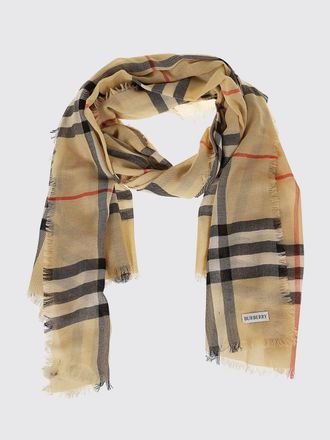 Burberry Sciarpa in pura lana con motivo Vintage Check e frange