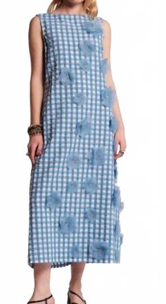 Frances Valentine Origami Dress In Blue Oyster