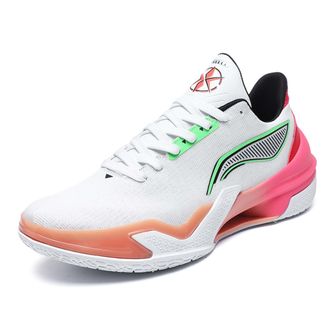 Generic Mens Basketball Shoes Anti Slip Wear-Resistant Shock-Absorbing Rebound Outdoor Sports Training Walking Shoes(White,5.5 UK)