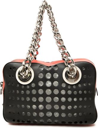 Prada Pre-owned Prada Perforated Leather City Fori Chain Handbag Ladies V6RYCTVNOGNKHCOX