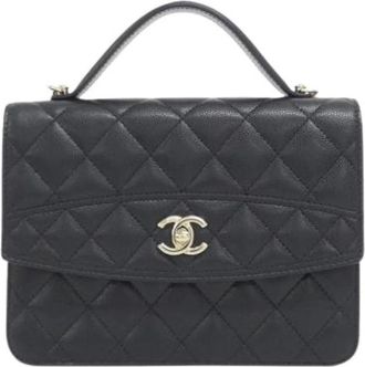 Chanel Pre-owned Vintage Rugzak - Dames - Vintage Handtas - Zwart - ONE Size - Leer - Vintage