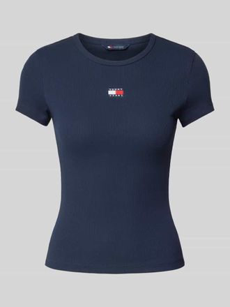 Tommy Jeans T-Shirt mit Label-Stitching in Marine, Gr&ouml;&szlig;e XS