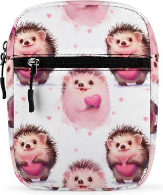 Generic Hedgehogs Hearts Crossbody Bag Adjustable Satchel Cute Shoulder Bag Lightweight Sling Bags