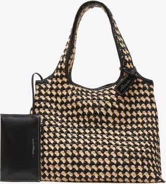 3.1 Phillip Lim Crochet Raffia Market Tote Bag in Black-Buckwheat at Nordstrom