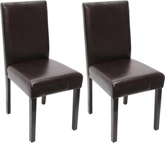 Hhg Nunca Usado] Juego De 2 Sillas De Comedor Silla De Cocina Littau, Polipiel, Marr&oacute;n, Patas Oscuras