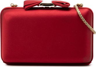 Ferragamo Pre-owned Ferragamo Satin Vara Bow Evening Clutch on Chain Ladies HYRXPNBVOL02T4P2