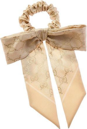 Gucci Gg Logo Silk Scrunchie