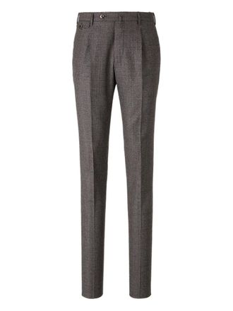 Pantaloni Torino pleated-front houndstooth trousers - Grey