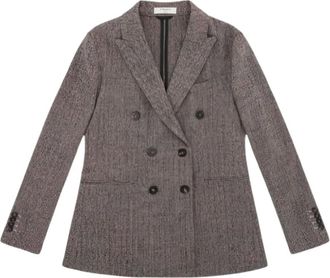 Circolo 1901 Chaqueta Cruzada de Lujo Espiga Tweed - Jackets - Mujer - Gris - XL
