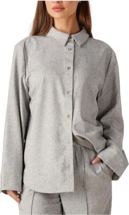 Modstr&ouml;m Overhemden, Dames, Grijs, S, Grijs Overshirt Stijlvolle Toevoeging Garderobe