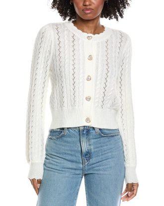 CeCe by Cynthia Steffe Heart Button Pointelle Cardigan