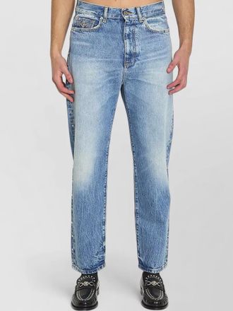 Versace studded mid-rise straight-leg denim jeans