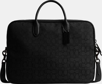 Coach Mens Theo Work Bag In Signature Jacquard - Black - One Size