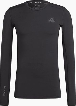 adidas Mens Compression Fit Crew Neck Long Sleeve Tech T-Shirt - Black - Size: 36