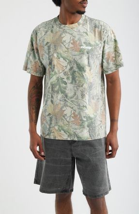 Obey Get Up Leaf Print Cotton T-Shirt in Leaf Camo at Nordstrom, Size Xx-Large