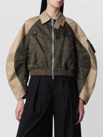 sacai nylon single-breasted coat