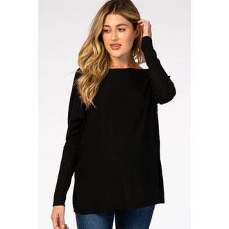 Pinkblush Soft Knit Boatneck Dolman Sleeve Sweater in Black at Nordstrom, Size Small