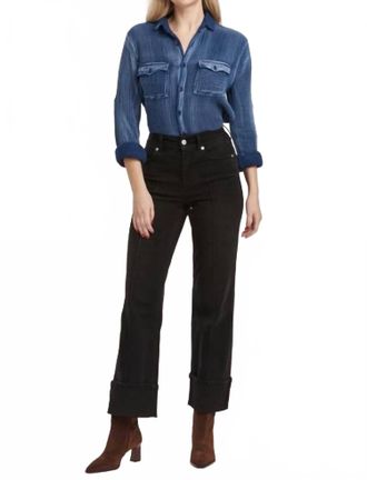 Dear John Denim Holly Super High Rise Wide Hemmed Jeans In Jet Set Wash