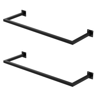 ML Design Ml-design - Set 2x Percheros De Pared 90x30 Cm De Acero Inoxidable Negro Para Vestidor Armario Ba&ntilde;o O Cocina, Barra De Almacenamiento Hasta 50kg Para 