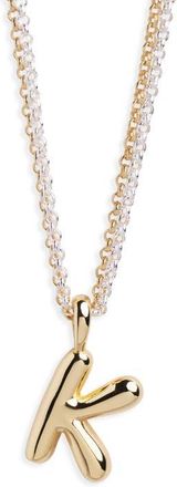 Argento Vivo Puffy A Initial Pendant Necklace in Two Tone at Nordstrom