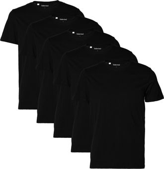 Selected Rundhalsshirt SELECTED SLHCORMAC SS O-NECK TEE 5 PACK NOOS, Herren, Gr. S, schwarz, Jersey, Obermaterial: 100% Baumwolle, unifarben, regular fit norma