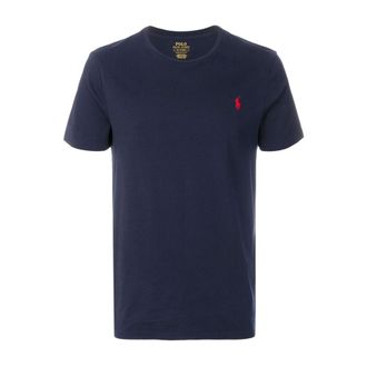 Ralph Lauren T-Shirts, male, Blue, XL, Embroidered Logo Cotton T-Shirt