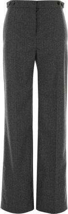 Stella McCartney Wijde broek - Dames - Wijde Broeken - Grijs - XS - Wol - Broeken