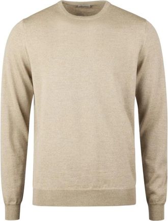 Stenstr&ouml;ms Rondgebreide trui - Heren - Ronde hals truien - Beige - XL - Truien & Vesten