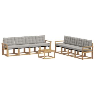 vidaXL Conjunto De Sof&aacute;s De Exterior 9 Pcs Blanco Y Gris Claro Vidaxl