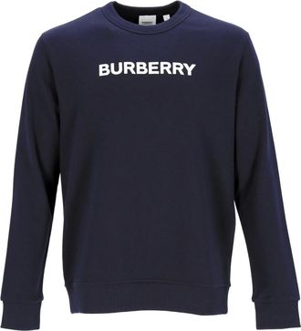 Burberry Burlow Logo Crew Sweater - Heren - Sweatshirts - Blauw - S - Katoen - Hoodies & sweatvesten