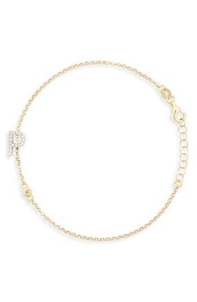 Meshmerise Diamond Initial Bezel Bracelet in Yellow-P at Nordstrom Rack