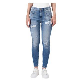 Mod8 Destroyed Skinny Jeans - Dames - Jeans - Blauw - Maat: W28 L32 Denim