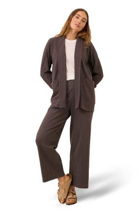 Pact Organic Cotton Airplane Pintuck Wide Leg Pant in Chocolate Heather at Nordstrom, Size Xx-Large 29