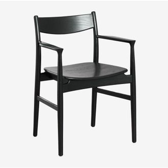 Sklum Silla De Comedor Con Reposabrazos En Madera De Roble Mireita Sklum