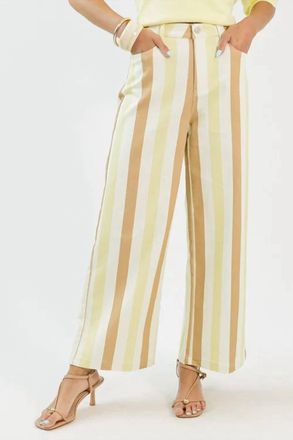 Entro Golden Hour Stripe Pants In Sand Multi