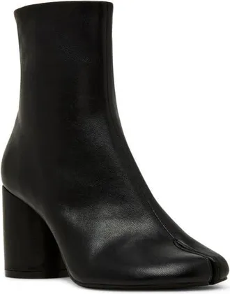 Steve Madden Caro Split Toe Bootie in Black Leather at Nordstrom, Size 9.5