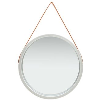 vidaXL Espejo De Pared Con Correa Plateado 60 Cm Vidaxl