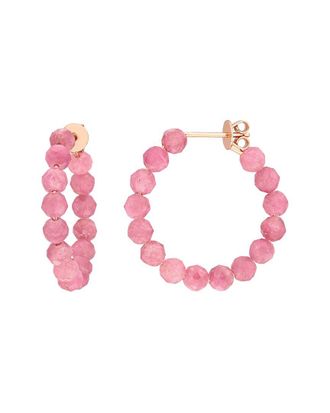 Rina Limor Silver 4.65 Ct. Tw. Pink Tourmaline Hoop Earrings