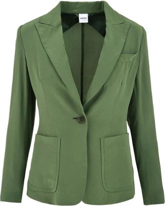 Aspesi Gewatteerd Overhemdjack - Dames - Blazers - Groen - XS - Katoen - Jassen