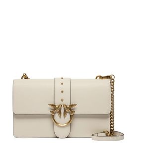 Pinko Love One Classic Crossbody Bag - Dames - Schoudertassen - Beige - ONE Size - Katoen - Tassen