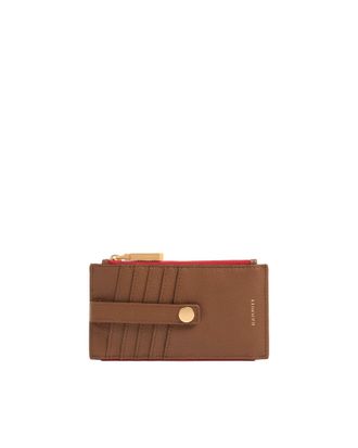 Hammitt Hammitt 210 West Mahogany Pebble Brushed Gold Red Zip