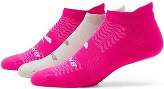 Brooks Run-In No Show 3-Pack No Show Socks Shoes Pink/Light Grey/Pink : SM (US Womens Shoe 4-6.5), Nylon/Polyester/Spandex