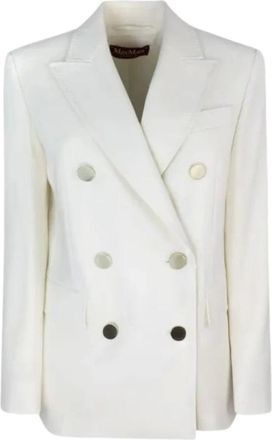 Max Mara Dubbele rij knopen jas - Dames - Jassen - Wit - Maat: XL