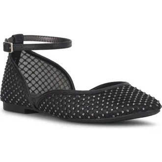Jessica Simpson Laelli Ankle Strap Flat in Black at Nordstrom, Size 6.5